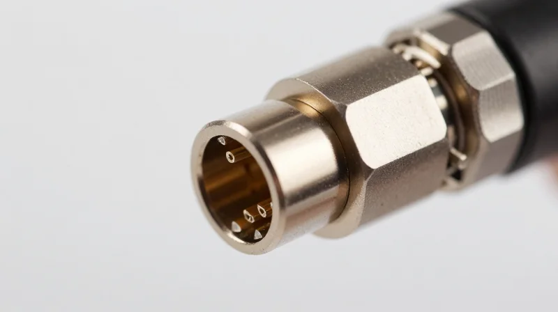 Close-up of the MPO optical connector on an 800G module