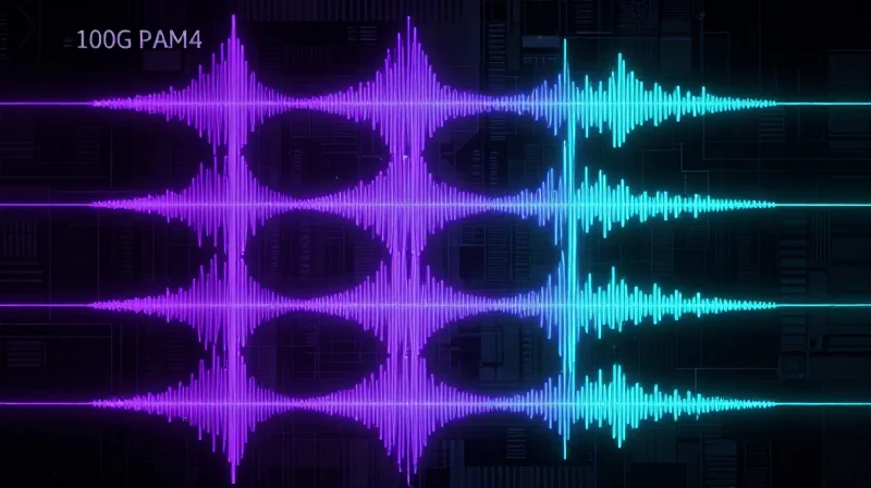 Conceptual visualization of four-level pulse amplitude modulation signaling.