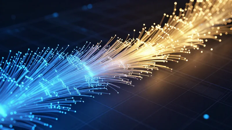Evolution of High-Speed Optics: The Road to 800G Conceptual visualization of high-speed data flow evolving from 400G to 800G.