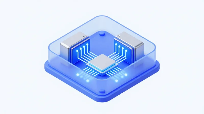 The 2xFR4 Architecture: Understanding the Dual-Engine Design Isometric 3D model of a dual-engine optical module architecture.