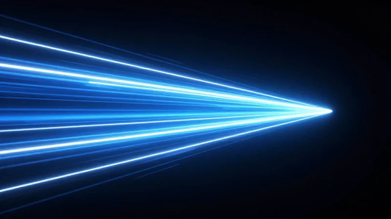 Latency Benchmarks: Impact on Synchronous Training Conceptual representation of ultra-low latency with parallel light beams firing simultaneously.