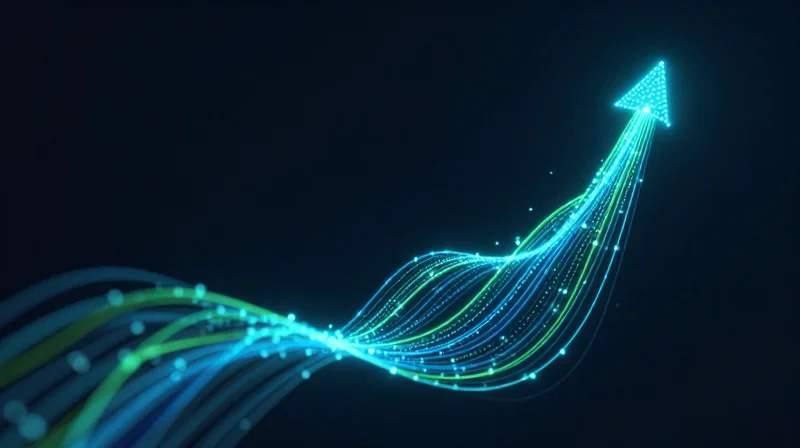 Technological abstract representing energy efficiency and economic growth.