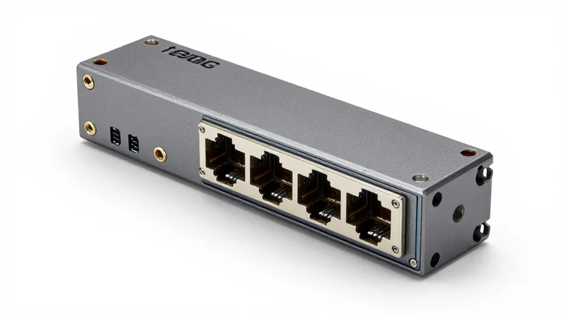 OEM/ODM Customization: Tailoring Networking Modules to Specific Needs Close-up shot of a custom-designed high-speed optical transceiver with premium finish.