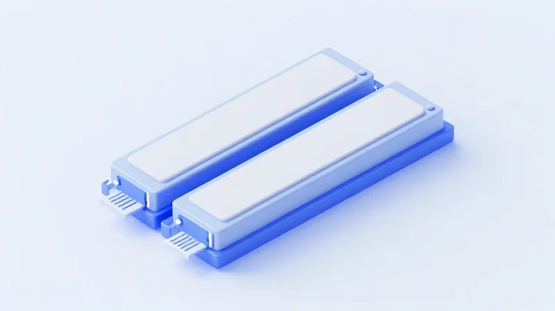 Isometric 3D model of an optical transceiver architecture showing internal data pipelines.