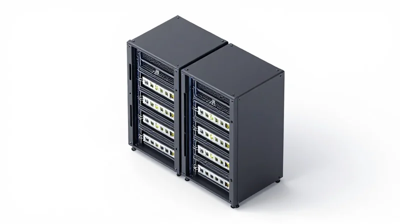 OEM/ODM Customization: Tailoring Optics to Your Infrastructure Isometric 3D model of customized network modules being integrated into a cloud infrastructure rack.