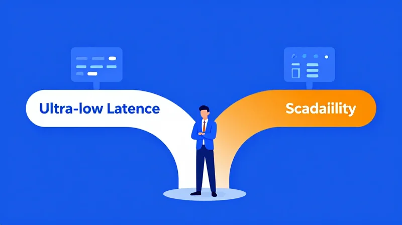 Conceptual illustration representing a strategic choice between two high-performance networking technologies.