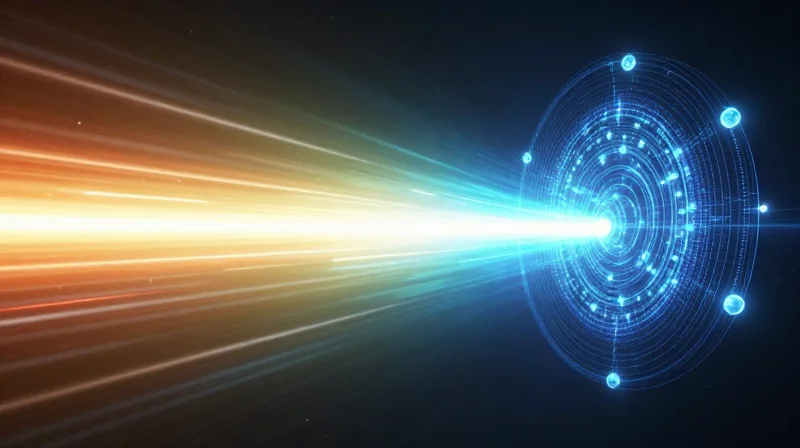 Future-Proofing Your Data Center: Beyond 800G and Towards 1.6T Futuristic visualization of network evolution showing the transition from 800G towards 1.6T capacity with light trails.