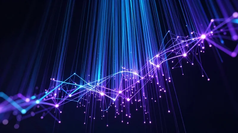 The Evolution of High-Density Networking: From 400G to 800G Abstract visualization of high-speed data flow transitioning from lower to higher density streams.