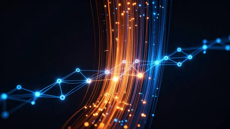 Streamlining Your Supply Chain for 2026 Abstract tech visualization showing glowing data streams and nodes representing an optimized global supply chain.
