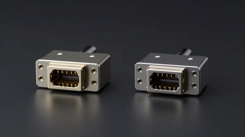 Performance Benchmarking: Latency and Signal Integrity Side-by-side comparison of two high-speed networking interfaces on a dark table highlighting internal signal integrity.