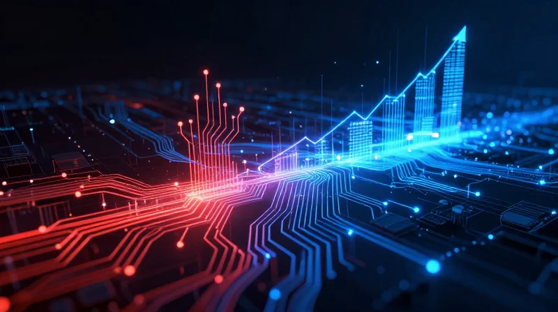 The Evolution of Data Center Cooling: Why Air is No Longer Enough Abstract digital landscape of a data center transitioning from high heat to cool blue cooling streams.