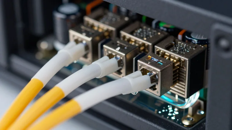 Hardware Reliability and Component Longevity Close-up photorealistic shot of high-end server hardware completely submerged in clear, bubble-free dielectric cooling fluid.