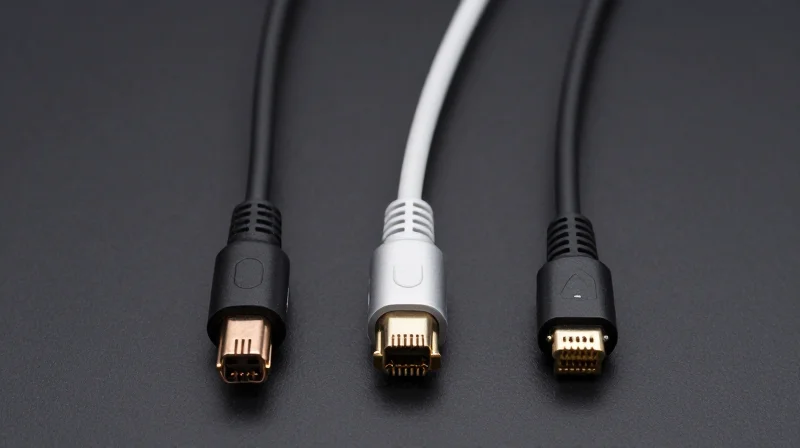 Comparison display showing three different types of network interconnect hardware side-by-side.