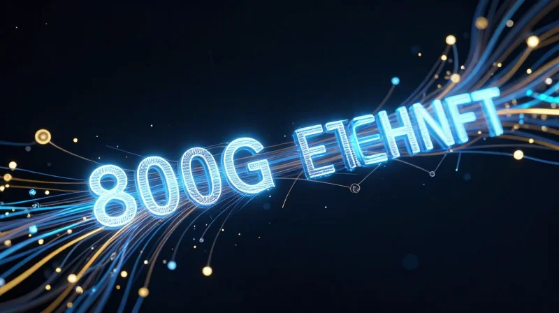 Abstract digital data streams transitioning from 400G to 800G bandwidth speed levels.