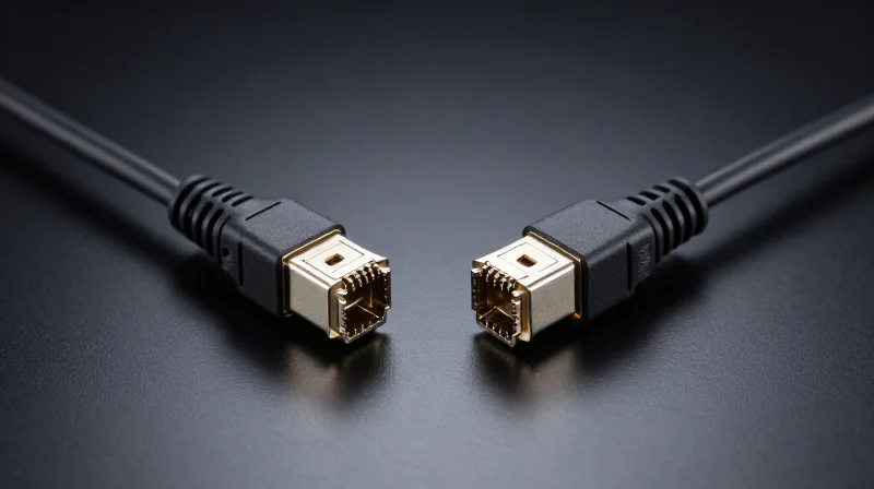 QSFP-DD vs. OSFP: Choosing the Right Form Factor Side-by-side comparison of two different 800G cable form factors on a professional dark surface.