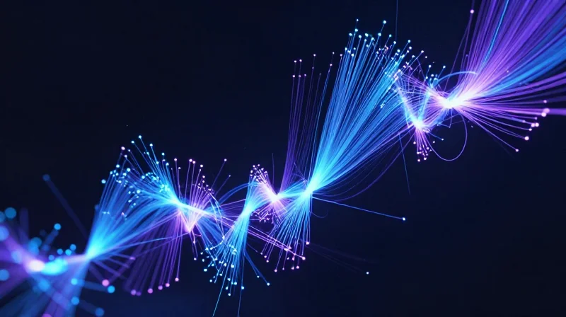Abstract data visualization showing high-speed streams for AI bandwidth