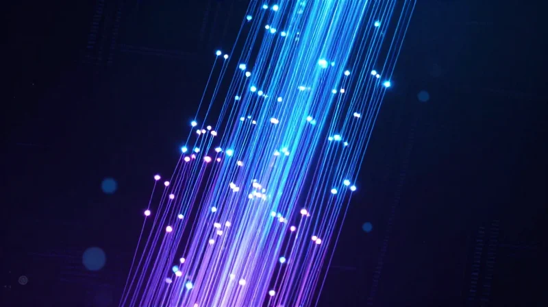 The Rise of 1.6T: Why the Industry is Moving Beyond 800G Abstract visualization of massive data streams and AI neural networks representing the jump from 800G to 1.6T speeds.