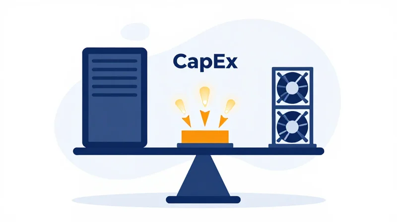 Flat vector illustration representing the balance between capital expenditure and operational costs.