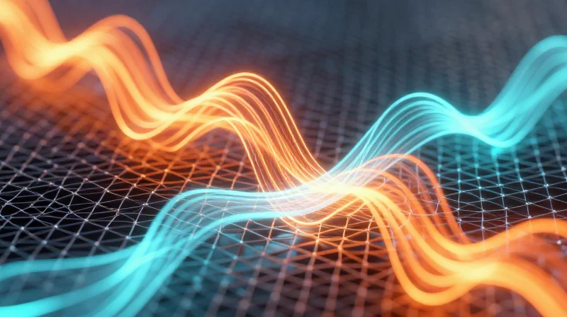 Abstract visualization of heat dissipation and airflow management in high-tech networking equipment.