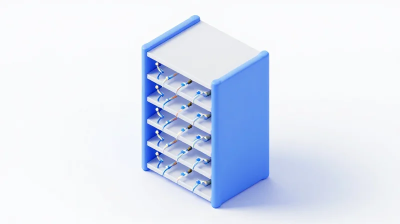 Isometric 3D illustration showing modular network transceivers fitting into a unified infrastructure system.