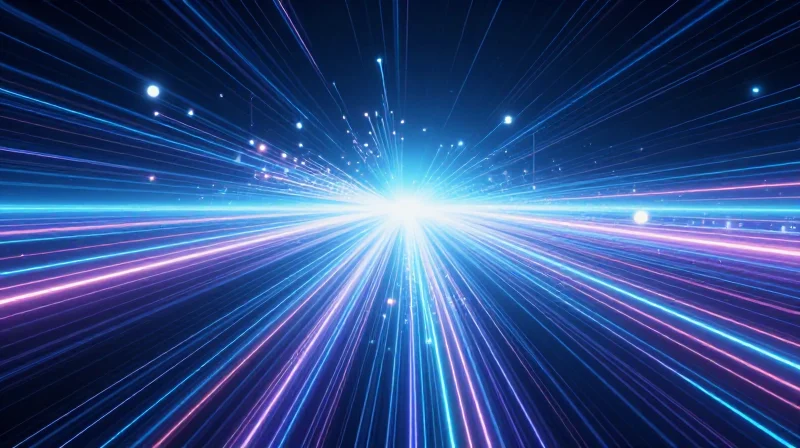 Futuristic abstract concept of fiber optic evolution toward massive data speeds.
