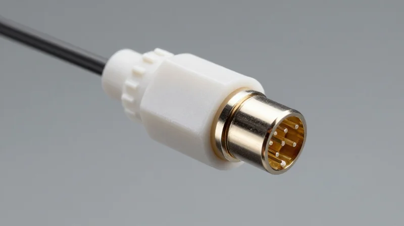 Optical Connectivity: MPO-16 and Fiber Infrastructure Close-up of an MPO-16 fiber optic connector showing the parallel fiber pins.