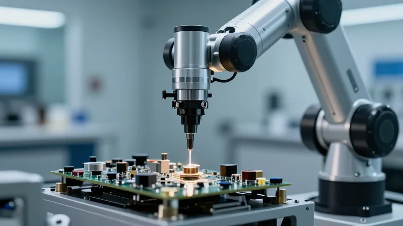 Ubytelink's Manufacturing Standards: Where Precision Meets Performance Close-up of high-precision assembly in a cleanroom environment for optical module production.