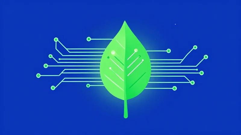 Optimizing Power Efficiency in Hyperscale Data Centers Flat vector illustration representing energy efficiency and sustainability in data center technology.