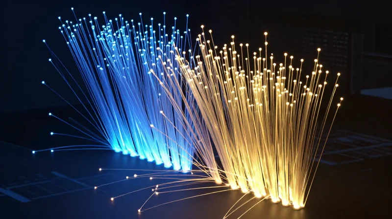 Future-Proofing: Transitioning from 400G to 800G Abstract technology concept showing high-speed data streams transitioning from 400G to 800G density.