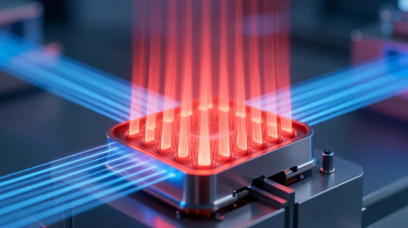 Visualization of heat dissipation and thermal airflow in network hardware.