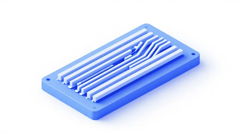 Isometric 3D illustration of high-density networking module architecture showing internal components.
