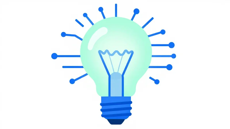Power Consumption Comparison: Efficiency at the Rack Level Stylized flat vector illustration of an energy-efficient glowing circuit lightbulb.