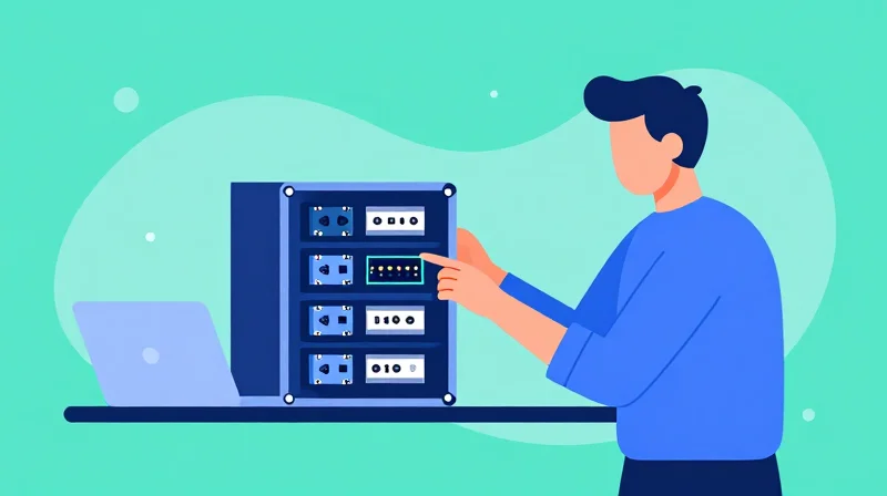 Flat vector illustration representing custom network module design and OEM services.