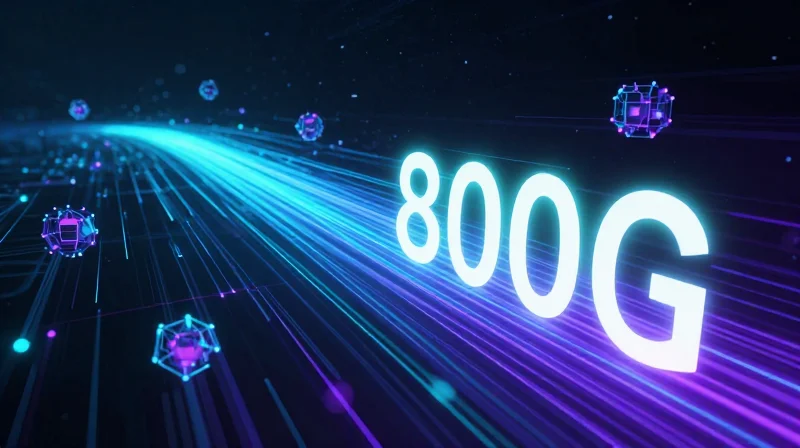 Looking Toward the Horizon: The Road to 800G Futuristic conceptual visualization of next-generation 800G networking speeds.