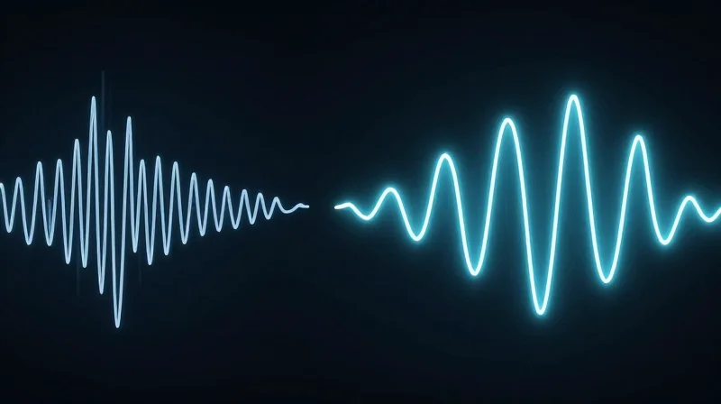 Conceptual illustration of complex signal modulation wave patterns.