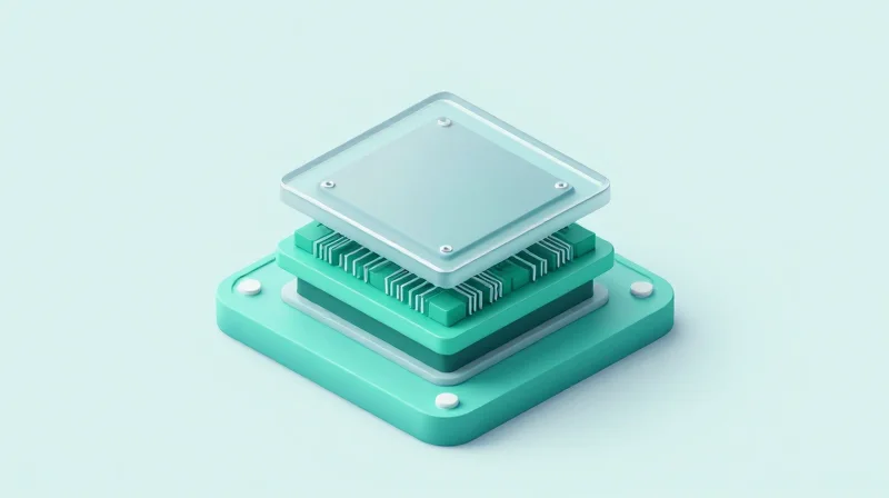 Isometric 3D illustration of an optical transceiver module showing internal components and data flow.