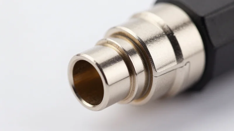 Technical Architecture of 400G DAC Cables Macro close-up of a 400G DAC high-speed cable connector showing intricate industrial design and metallic pins.
