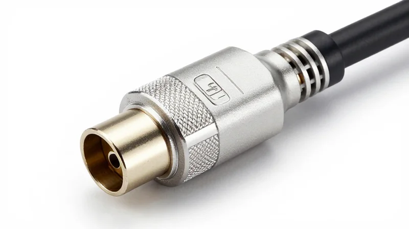 Close-up studio shot of a 400G DAC high-speed cable connector showing metallic textures and shielding.