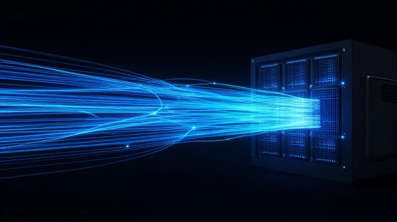 Power Consumption and Thermal Management Abstract concept of data center airflow and heat management.