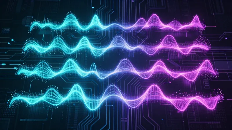 The Evolution of 400G Interconnects Abstract visualization of PAM4 four-level signaling as glowing digital waves