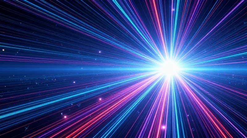 Future Outlook: Scaling Toward 800G and Beyond Futuristic digital landscape with high-speed light trails expanding towards a glowing horizon, representing the evolution to 800G.
