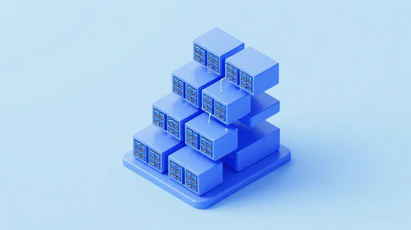 Interoperability and the Migration Path to 400G/800G Isometric 3D model of a modular network architecture showing growth layers.