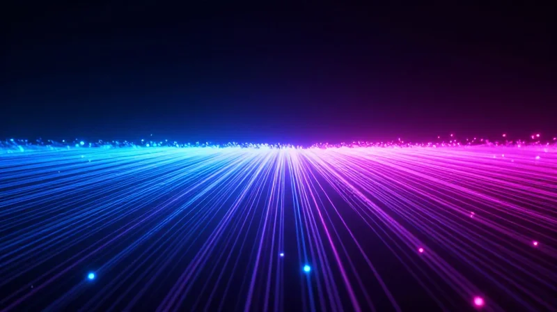 Future Outlook: The Road to 800G and 1.6T Abstract data visualization representing the transition to 800G and 1.6T network speeds.