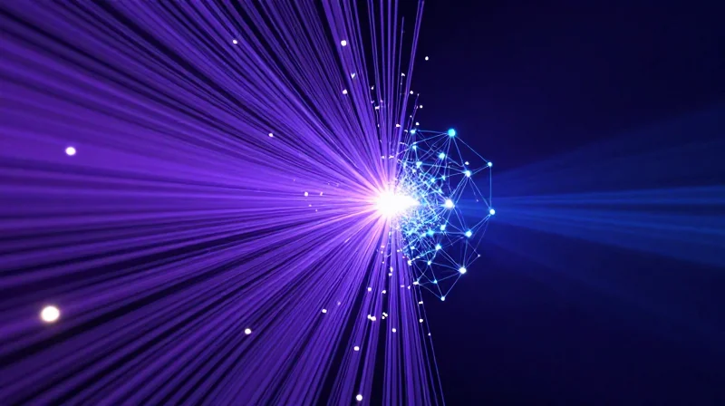 A futuristic light tunnel representing the scalable path towards 800G and 1.6T data speeds.