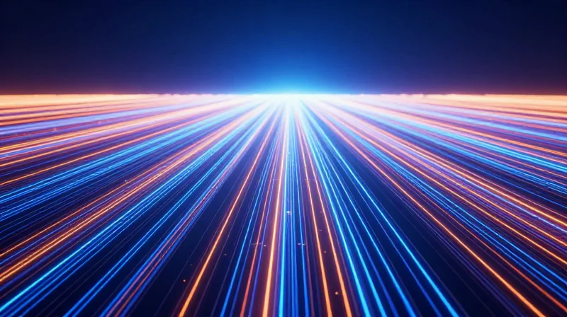 Future-Proofing Your Network for 800G and Beyond Abstract visualization of futuristic 800G networking architecture and scalability.