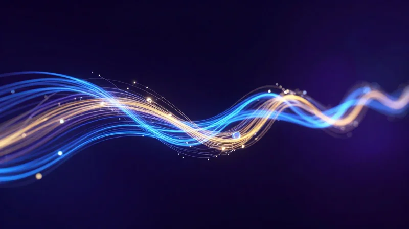 The Rise of 400G: Navigating the New Era of Data Demands Abstract data visualization showing high-speed data flow and 400G technology concepts.