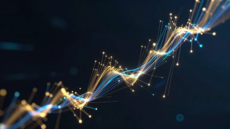 Total Cost of Ownership (TCO) Breakdown Abstract data visualization showing upward trending light trails representing cost efficiency.