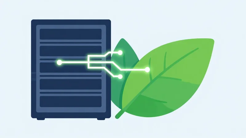Power Consumption Analysis: The Green Data Center Factor Conceptual illustration of eco-friendly data center energy efficiency