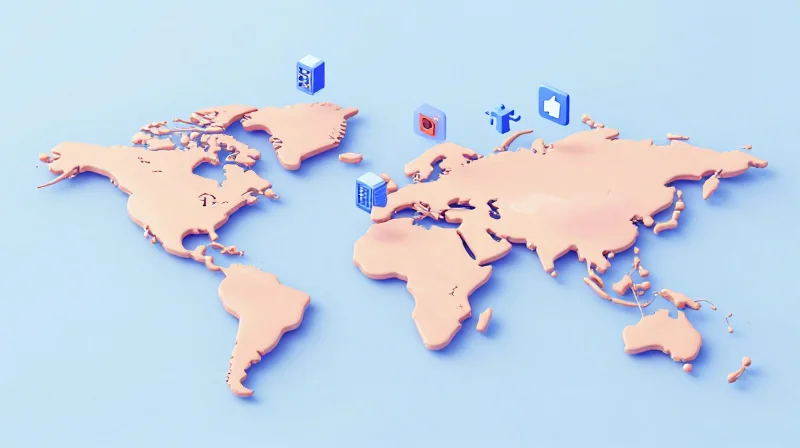 Universal Compatibility and Ecosystem Integration Isometric 3D model of diverse network equipment interconnected, representing universal compatibility.