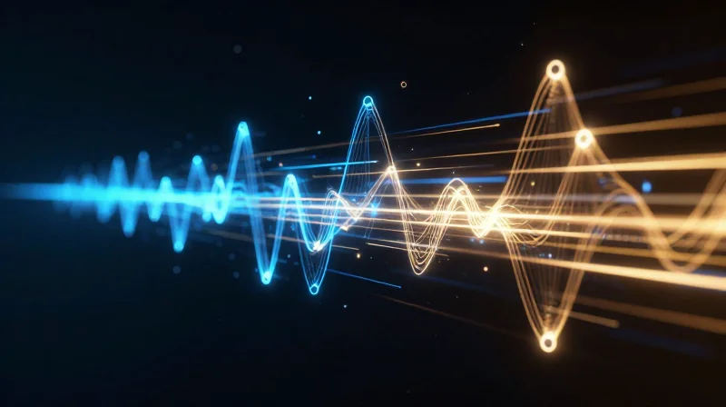 Latency Performance: Real-World Impacts on High-Frequency Apps Abstract visual representing high-speed, low-latency data transmission with glowing light trails.